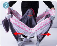 Multi-functional Folding Baby Crib, Portable Playpen with Mattress & Mosquito Net - 图片 4