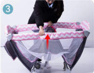 Multi-functional Folding Baby Crib, Portable Playpen with Mattress & Mosquito Net - 图片 3