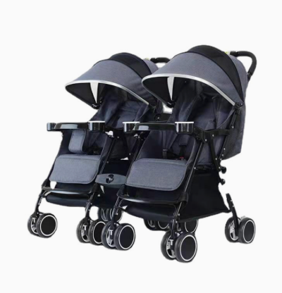 Twins Baby Stroller, Foldable Double Stroller for Two Kids, Convertible to Single Stroller