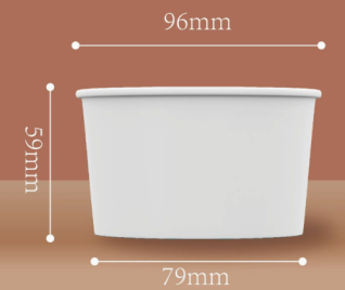 260ml Ice Cream Paper Cup, 4-color Printing, No Lid